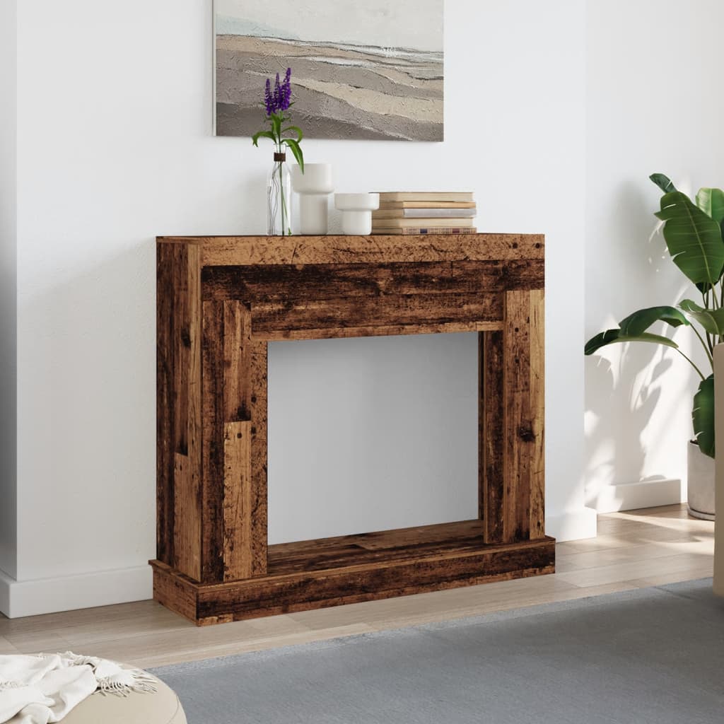 Haardombouw 100x30x87,5 cm bewerkt hout oud houtkleurig is nu te koop bij PeponiXL, paradijselijk wonen!
