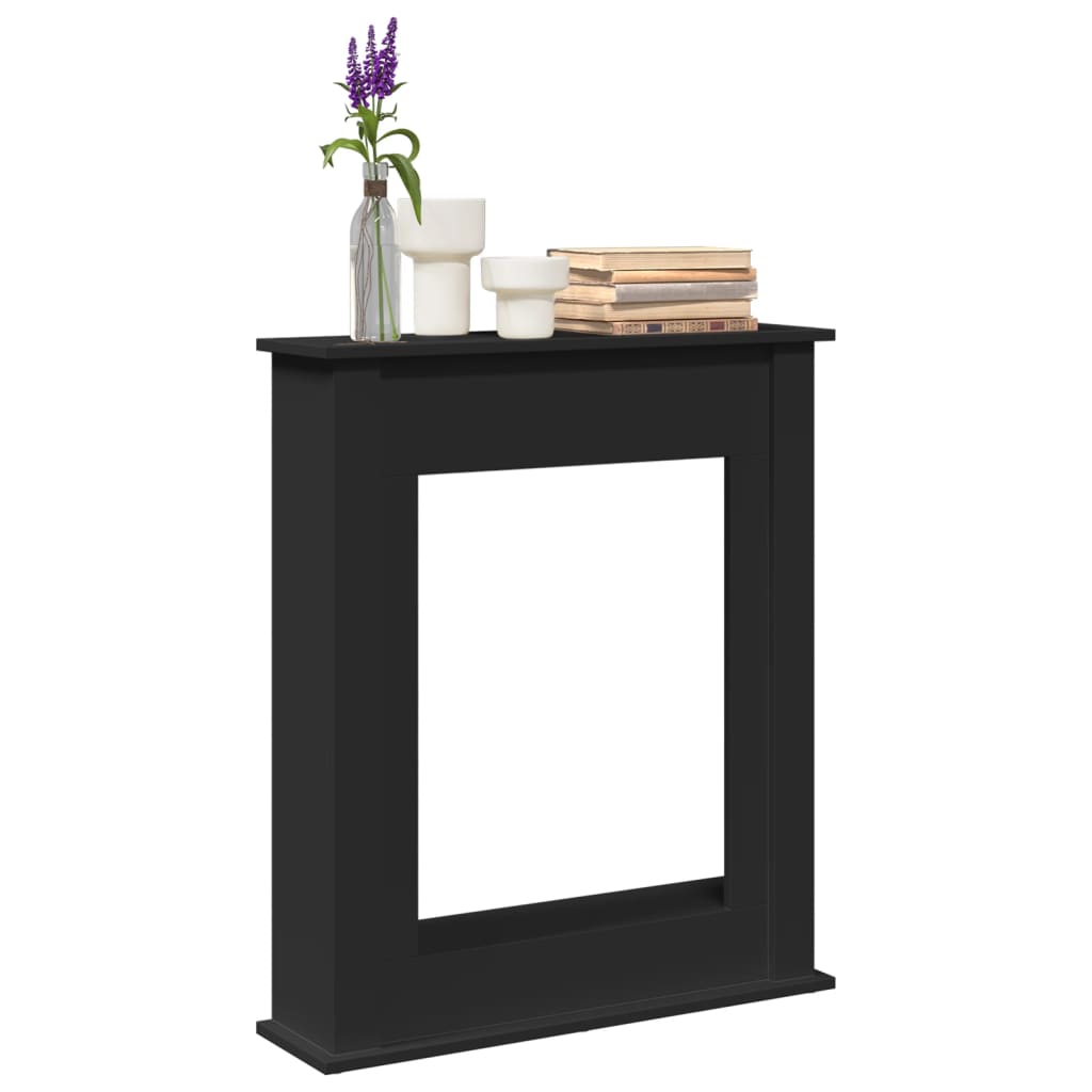Haardombouw 75x20x87,5 cm bewerkt hout zwart is nu te koop bij PeponiXL, paradijselijk wonen!