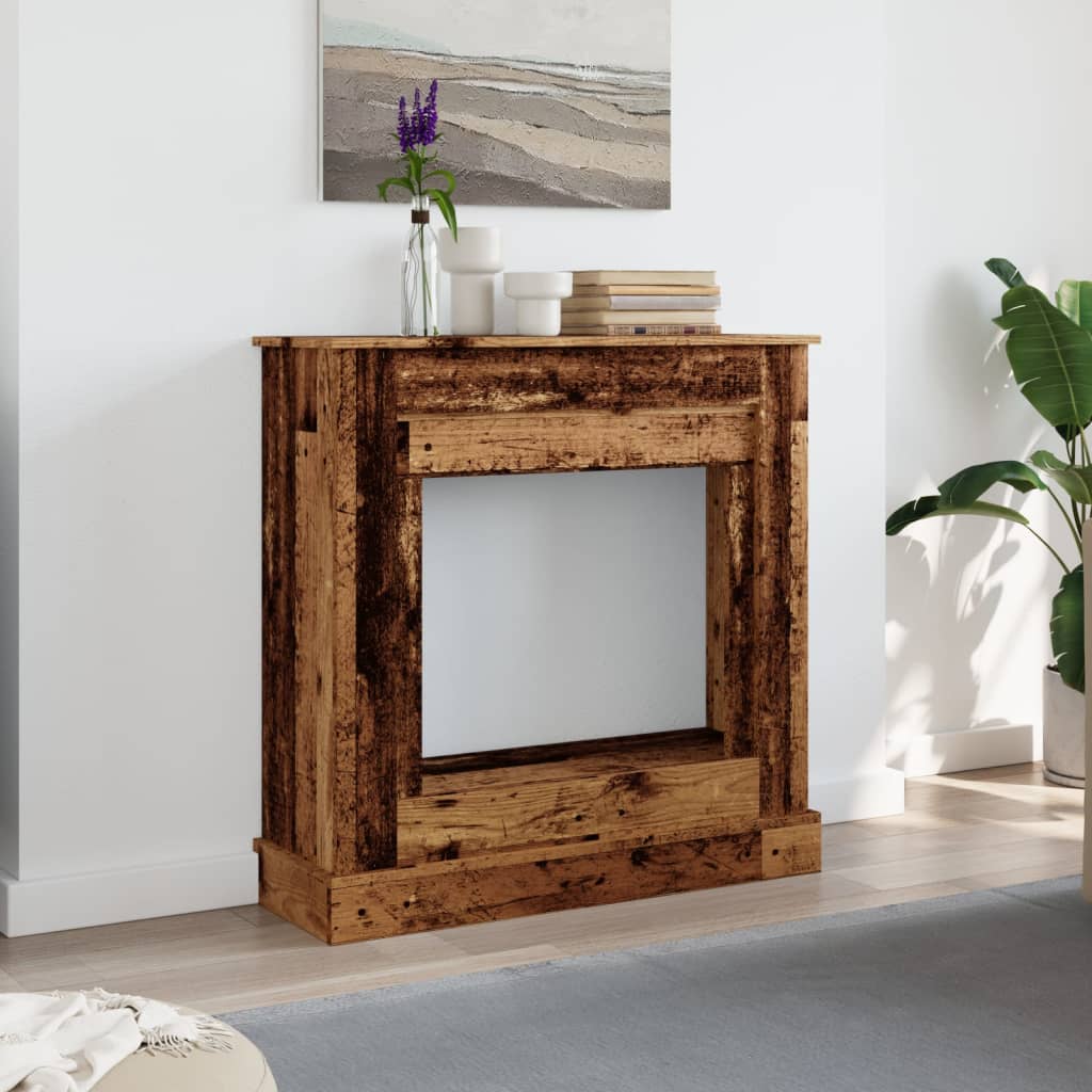 Haardombouw 90x30x90 cm bewerkt hout oud houtkleurig is nu te koop bij PeponiXL, paradijselijk wonen!