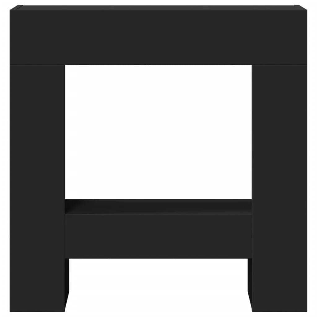 Haardombouw 81x18x82 cm bewerkt hout zwart is nu te koop bij PeponiXL, paradijselijk wonen!