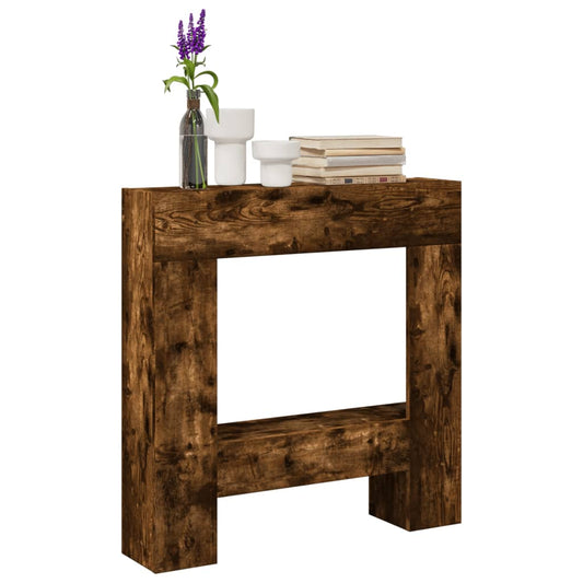 Haardombouw 81x18x82 cm bewerkt hout gerookt eikenkleurig is nu te koop bij PeponiXL, paradijselijk wonen!