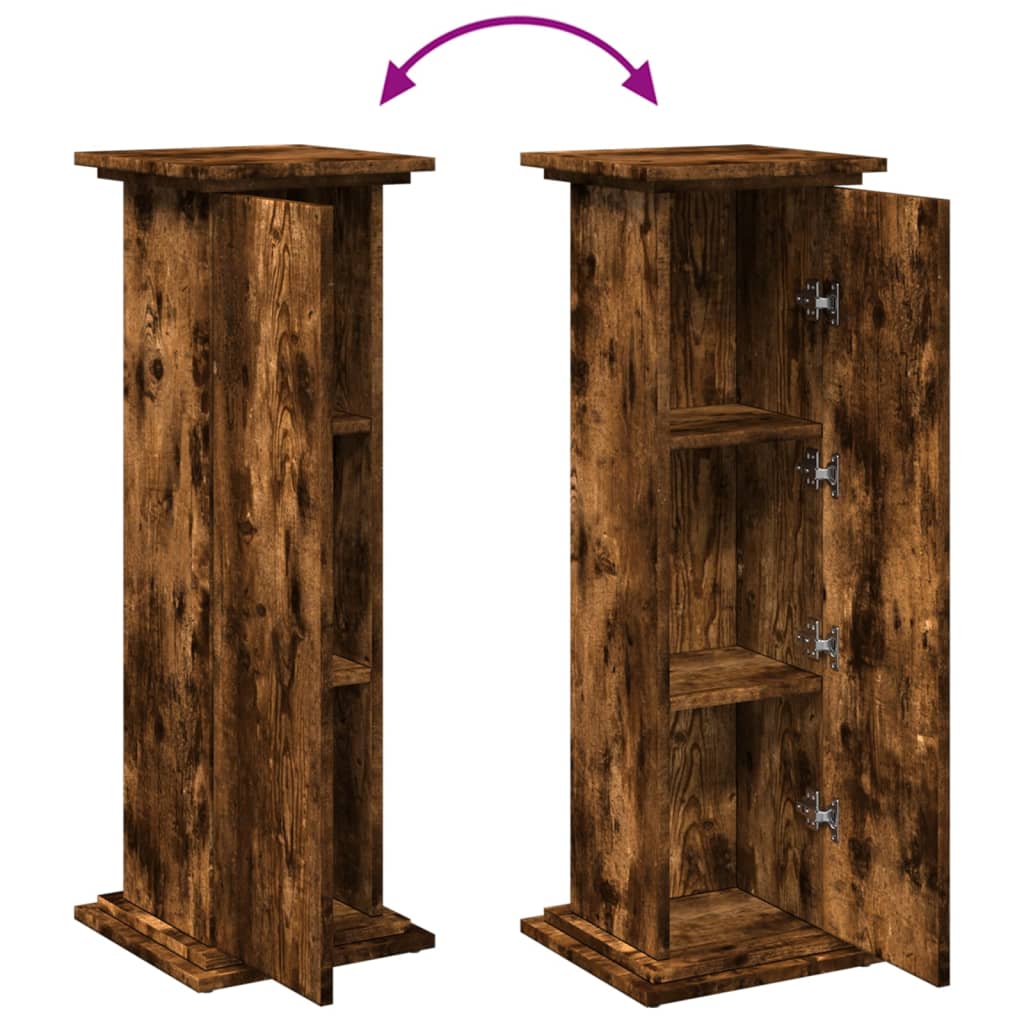 Sokkel met opbergruimte 31x30x90 cm bewerkt hout gerookt eiken is nu te koop bij PeponiXL, paradijselijk wonen!
