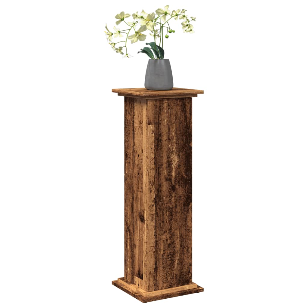 Sokkel met opbergruimte 31x30x90 cm bewerkt hout oud houtkleur is nu te koop bij PeponiXL, paradijselijk wonen!