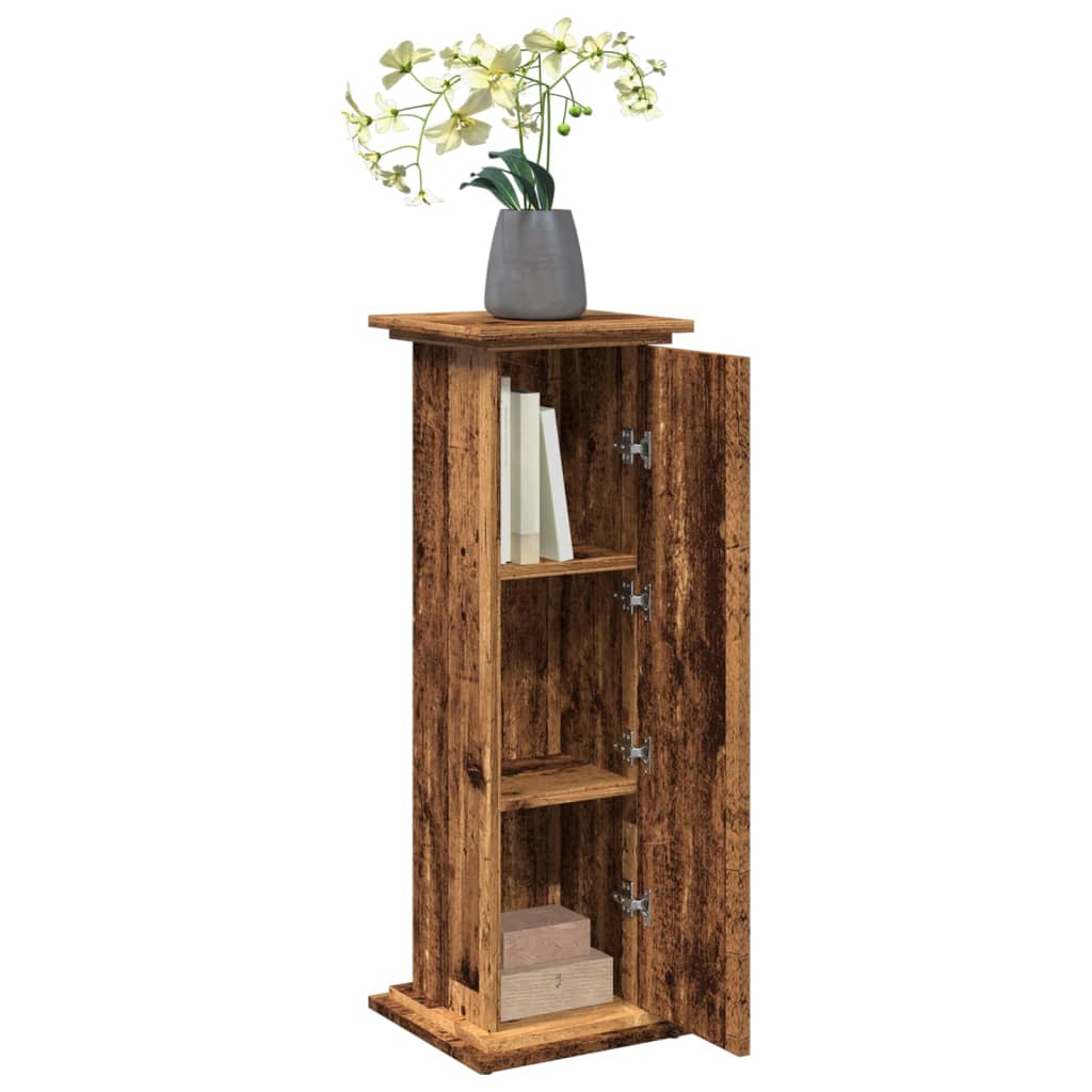 Sokkel met opbergruimte 31x30x90 cm bewerkt hout oud houtkleur is nu te koop bij PeponiXL, paradijselijk wonen!