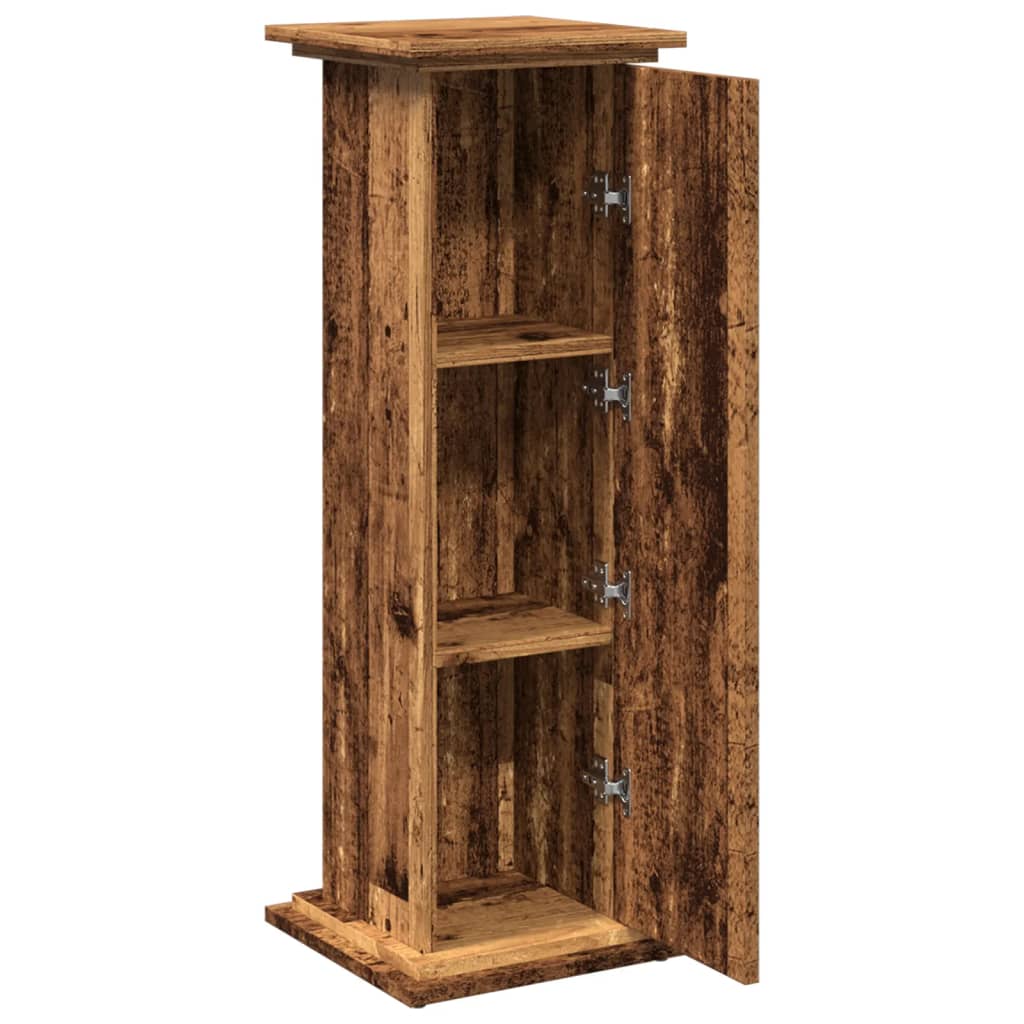 Sokkel met opbergruimte 31x30x90 cm bewerkt hout oud houtkleur is nu te koop bij PeponiXL, paradijselijk wonen!