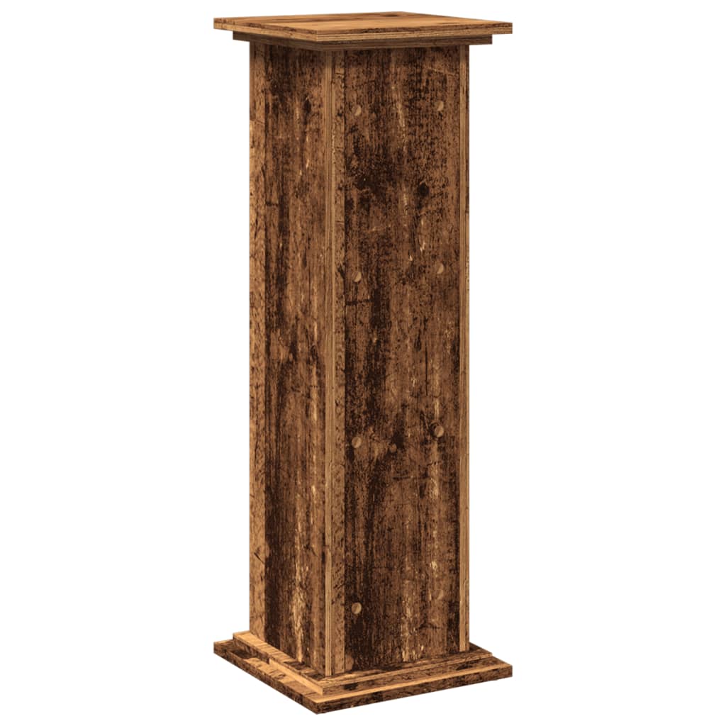 Sokkel met opbergruimte 31x30x90 cm bewerkt hout oud houtkleur is nu te koop bij PeponiXL, paradijselijk wonen!