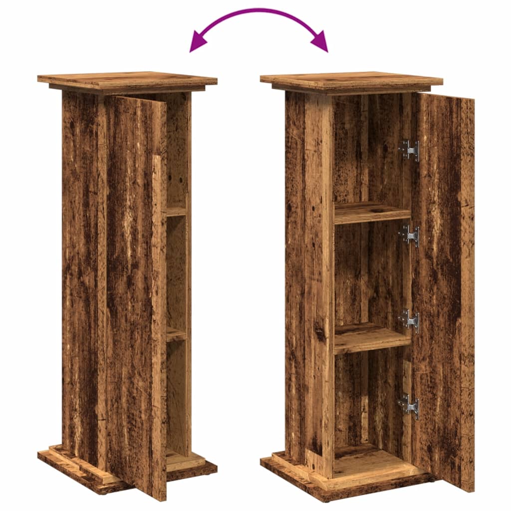 Sokkel met opbergruimte 31x30x90 cm bewerkt hout oud houtkleur is nu te koop bij PeponiXL, paradijselijk wonen!