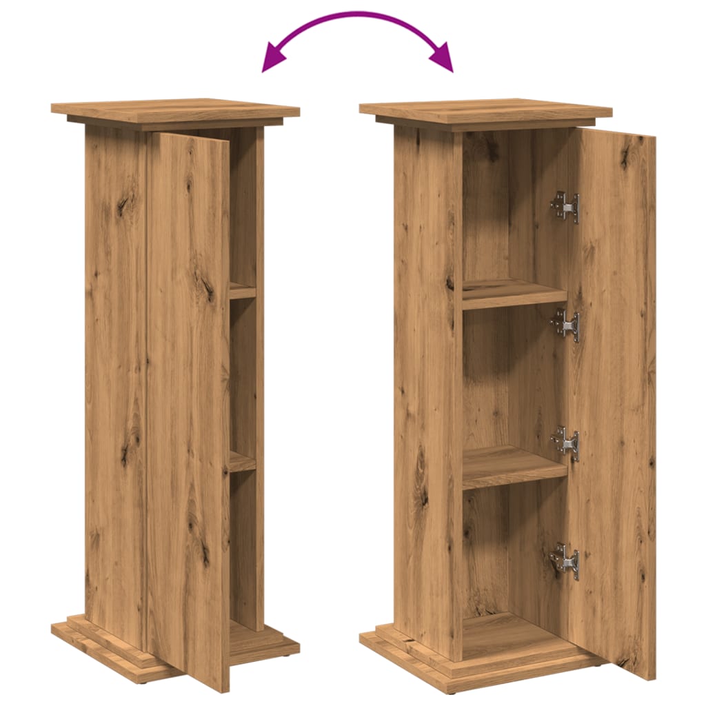 Sokkel met opbergruimte 31x30x90 cm hout artisanaal eikenkleur is nu te koop bij PeponiXL, paradijselijk wonen!