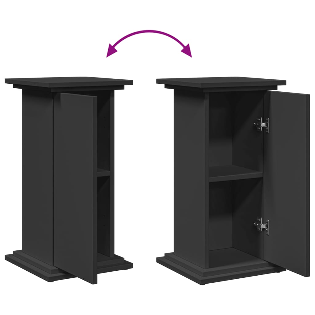 Sokkel met opbergruimte 31x30x60 cm bewerkt hout zwart is nu te koop bij PeponiXL, paradijselijk wonen!