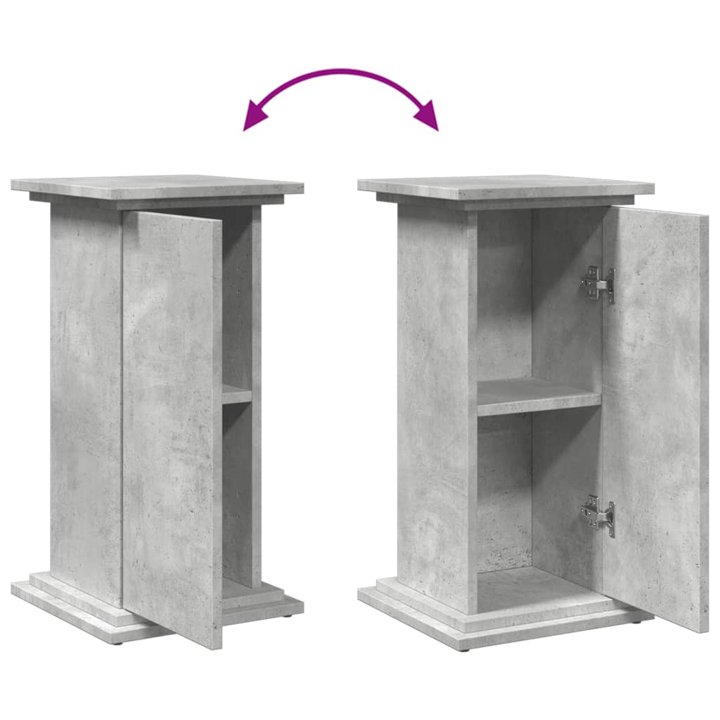 Sokkel met opbergruimte 31x30x60 cm bewerkt hout betongrijs is nu te koop bij PeponiXL, paradijselijk wonen!