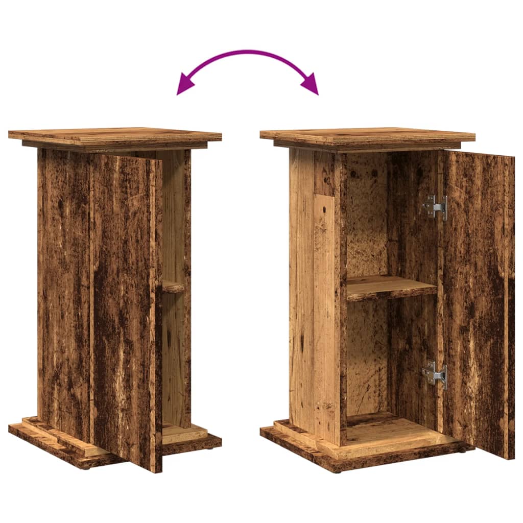 Sokkel met opbergruimte 31x30x60 cm bewerkt hout oud houtkleur is nu te koop bij PeponiXL, paradijselijk wonen!