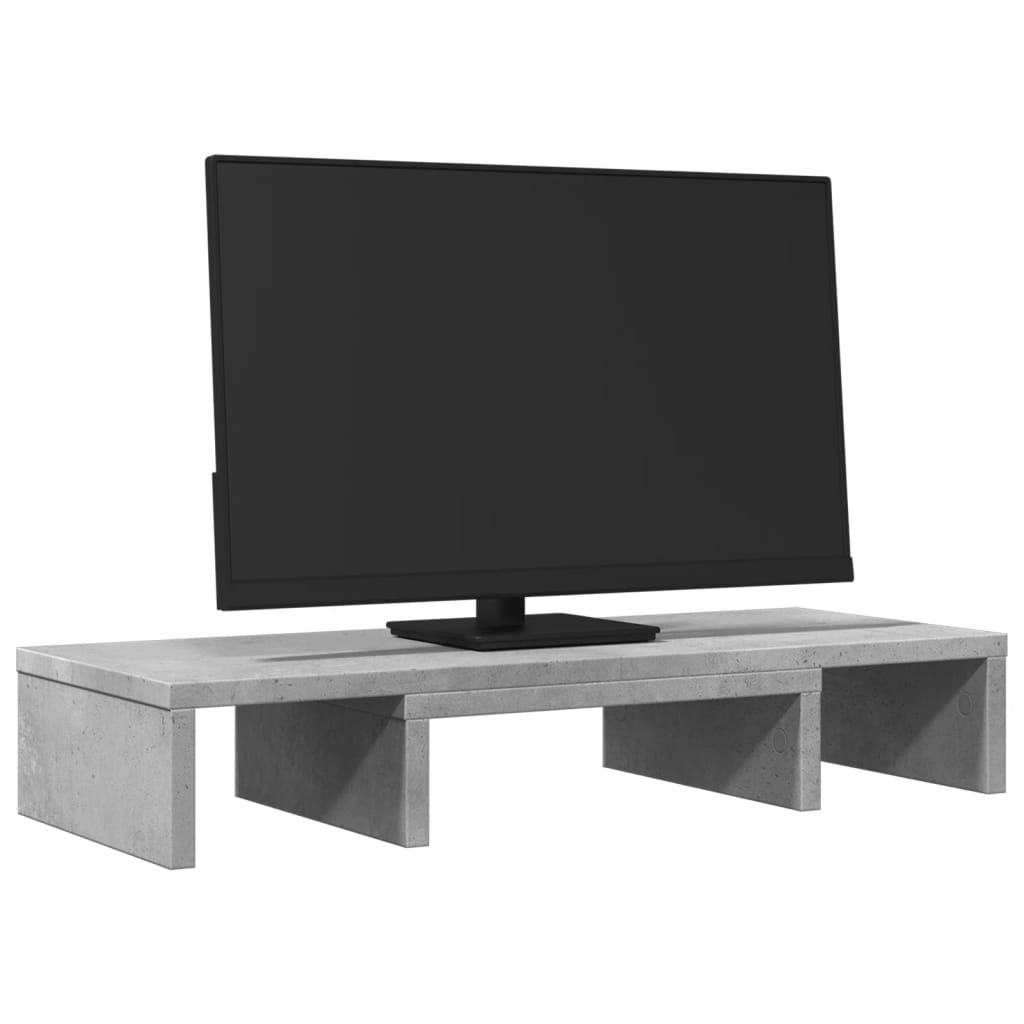 Monitorstandaard verstelbaar 60x24x10,5 cm hout betongrijs is nu te koop bij PeponiXL, paradijselijk wonen!