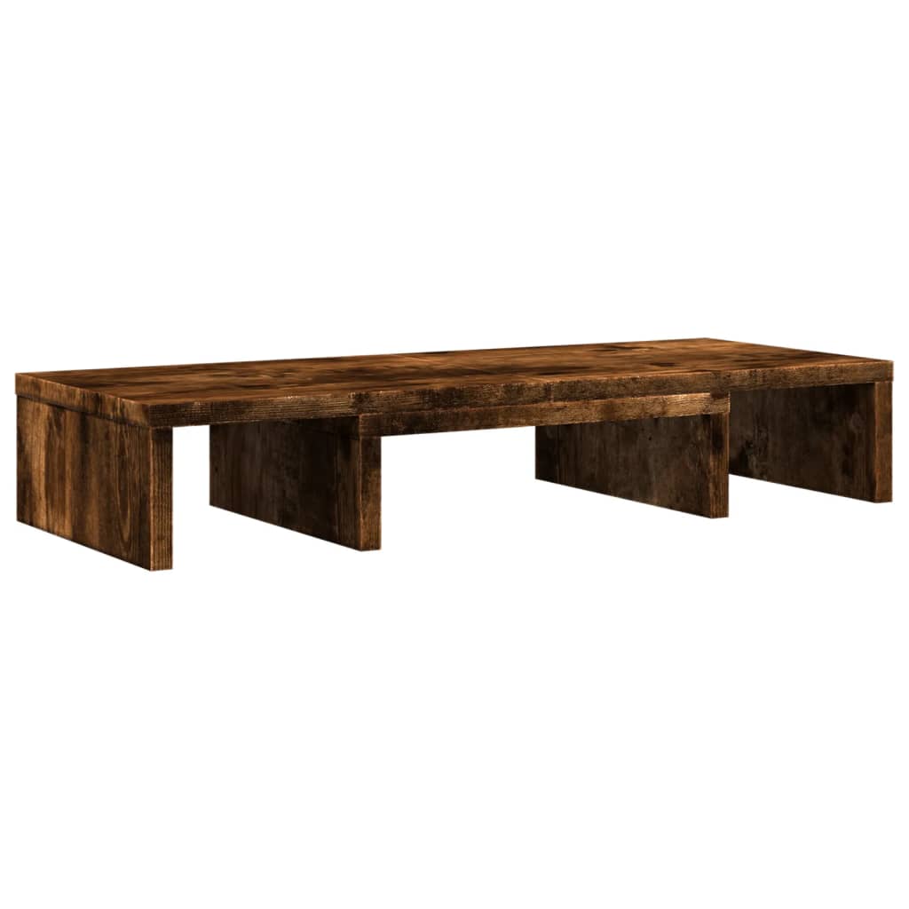 Monitorstandaard verstelbaar 60x24x10,5 cm hout gerookt eiken is nu te koop bij PeponiXL, paradijselijk wonen!