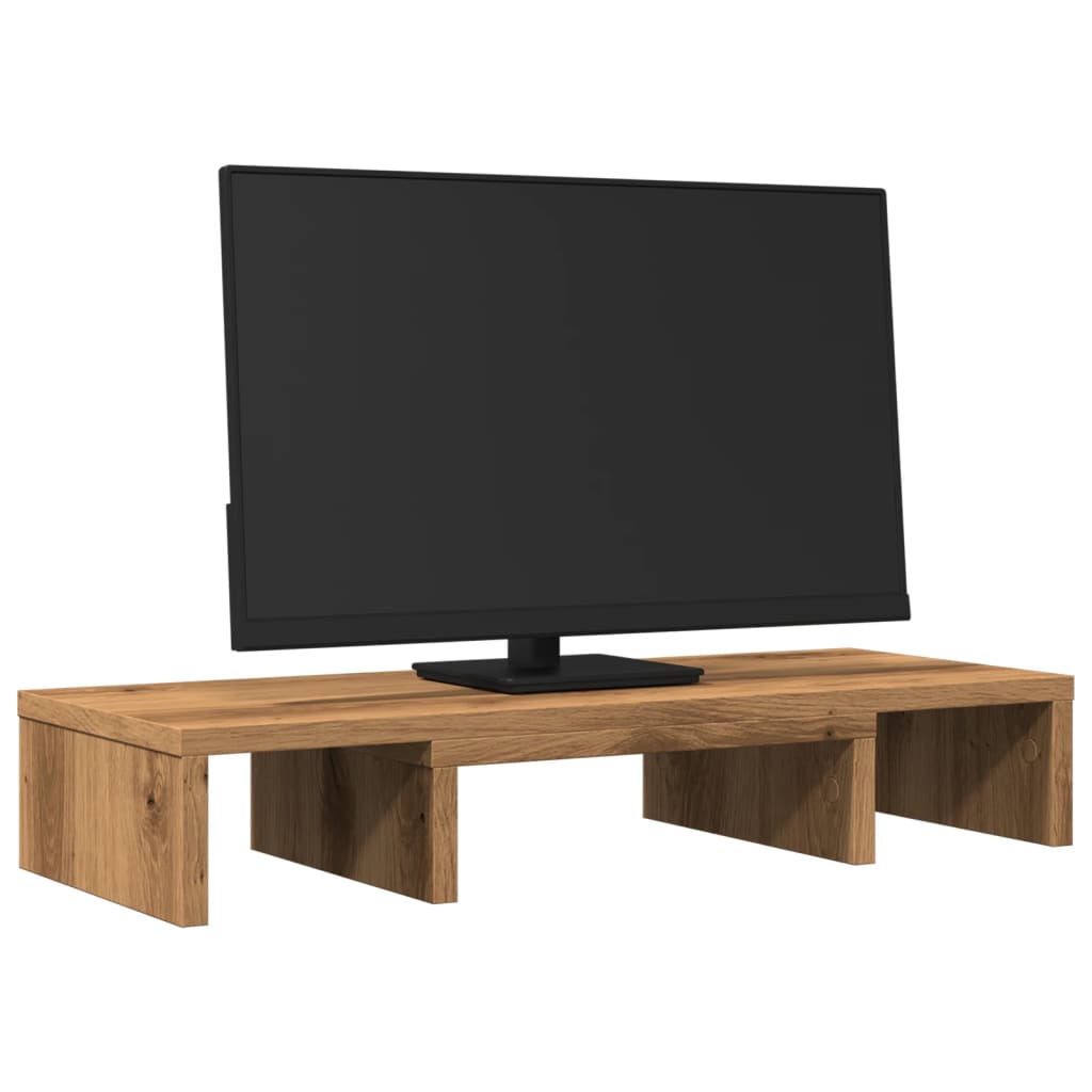 Monitorstandaard verstelbaar 60x24x10,5cm hout artisanaal eiken is nu te koop bij PeponiXL, paradijselijk wonen!