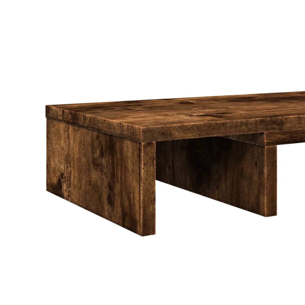 Monitorstandaard verstelbaar 80x24x10,5 cm hout gerookt eiken is nu te koop bij PeponiXL, paradijselijk wonen!