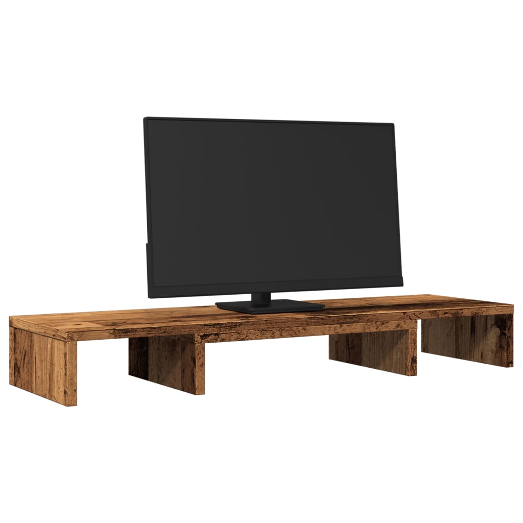 Monitorstandaard verstelbaar 80x24x10,5 cm hout oud houtkleurig is nu te koop bij PeponiXL, paradijselijk wonen!