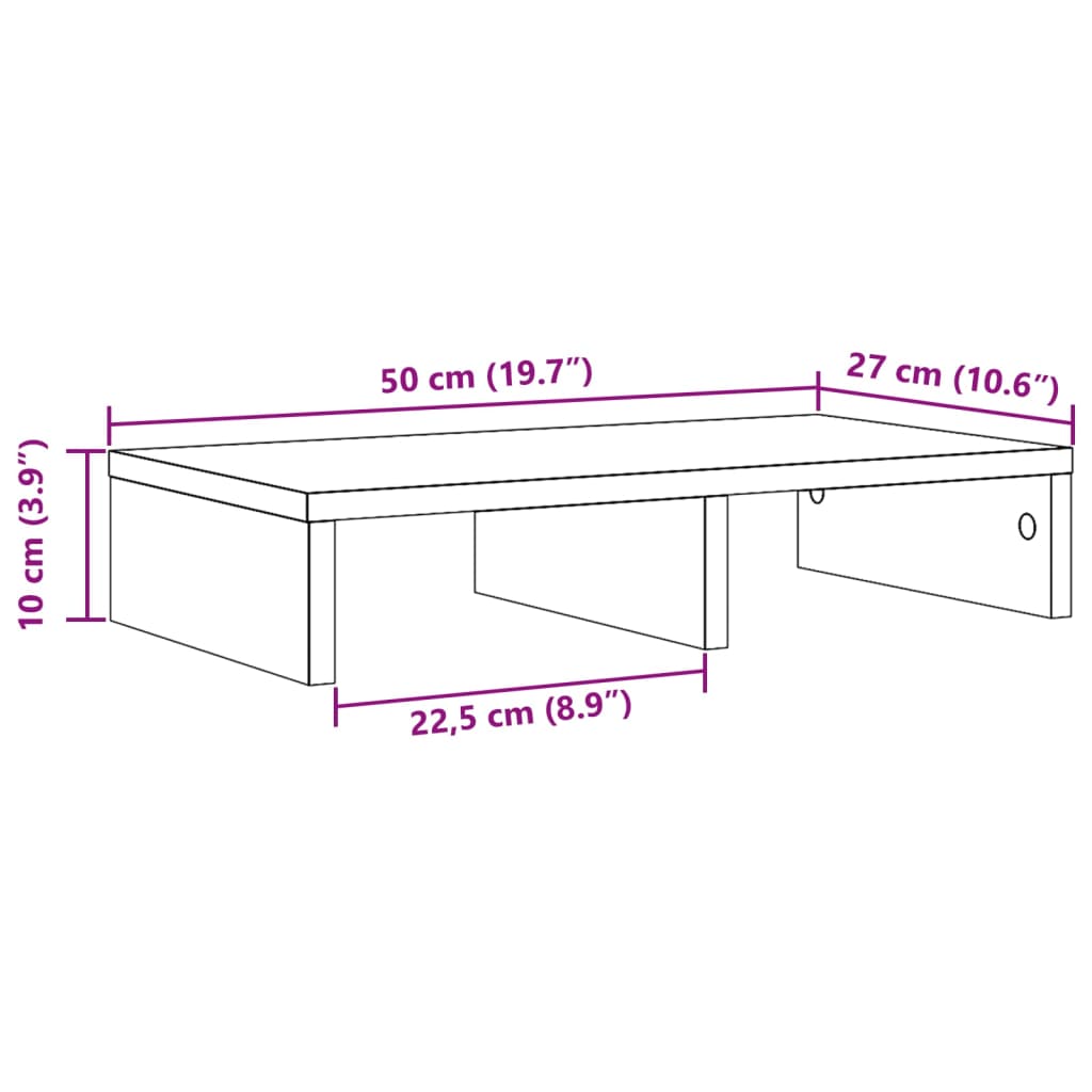 Monitorstandaard 50x27x10 cm bewerkt hout wit is nu te koop bij PeponiXL, paradijselijk wonen!