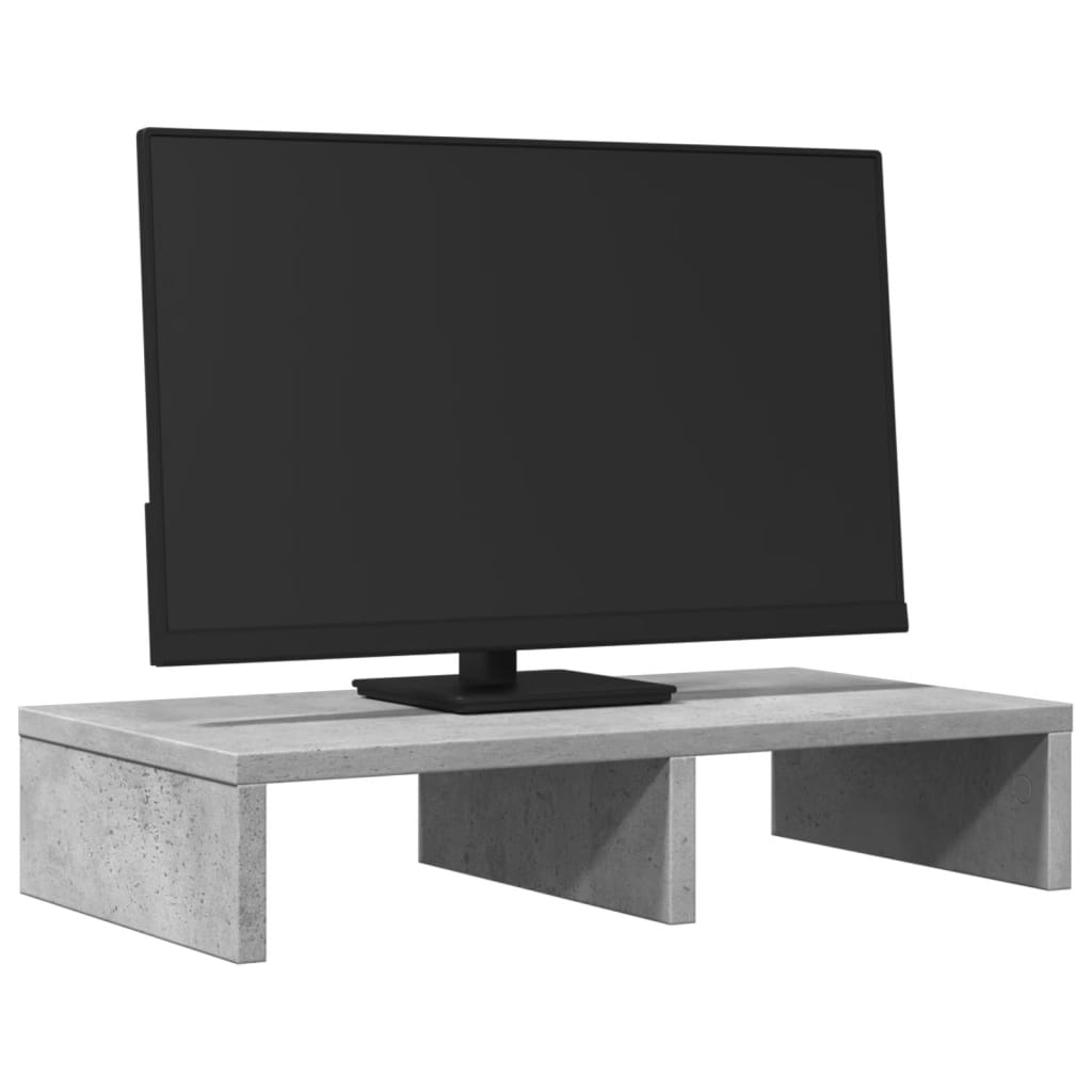 Monitorstandaard 50x27x10 cm bewerkt hout betongrijs is nu te koop bij PeponiXL, paradijselijk wonen!