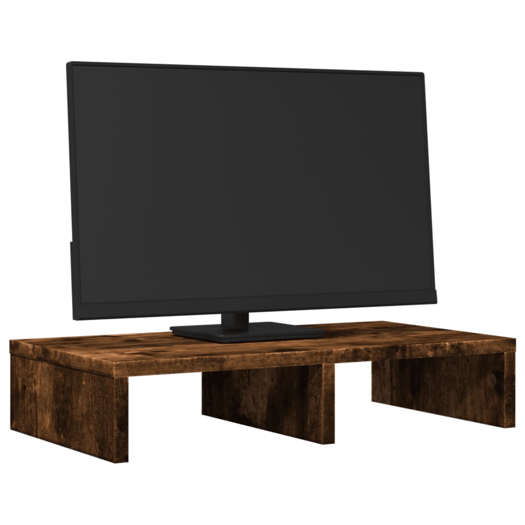 Monitorstandaard 50x27x10 cm bewerkt hout gerookt eikenkleurig is nu te koop bij PeponiXL, paradijselijk wonen!