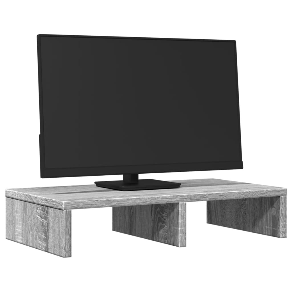 Monitorstandaard 50x27x10 cm bewerkt hout grijs sonoma eiken is nu te koop bij PeponiXL, paradijselijk wonen!