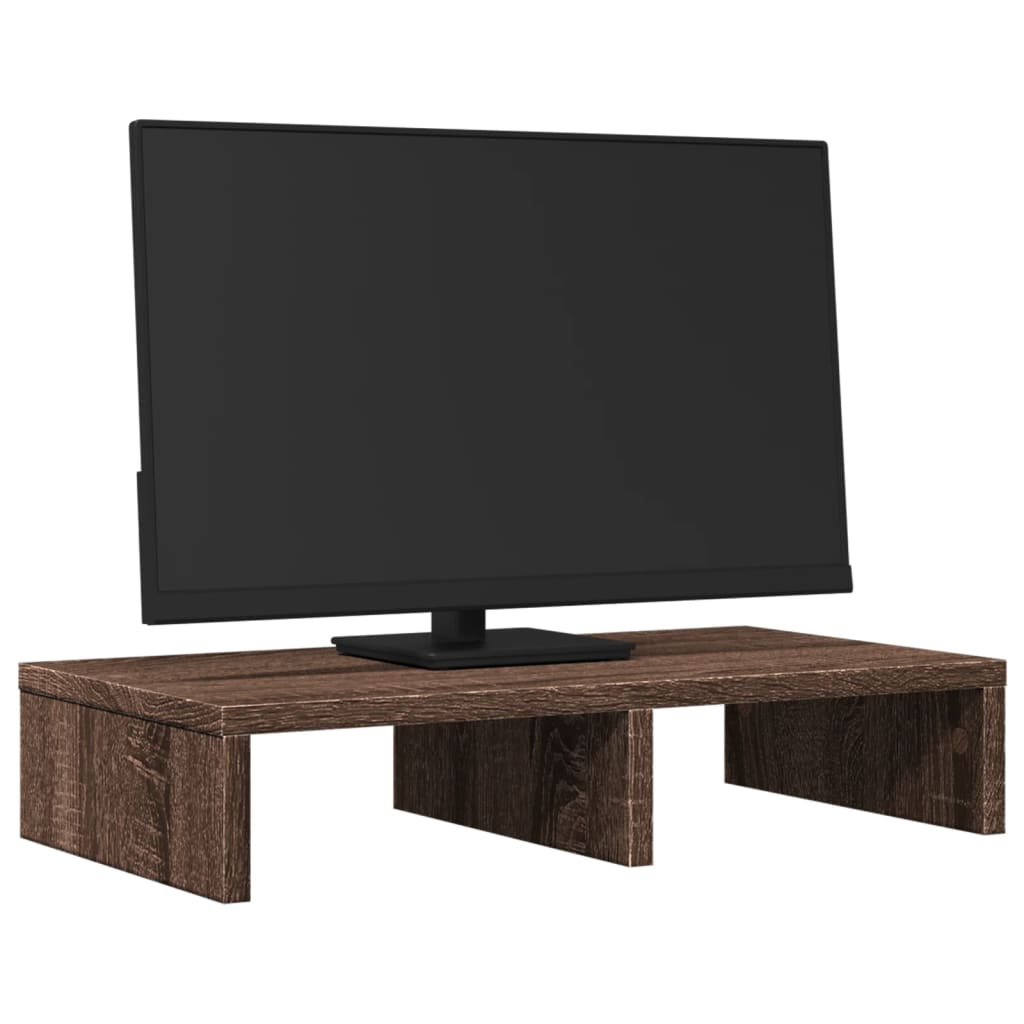 Monitorstandaard 50x27x10 cm bewerkt hout bruin eikenkleurig is nu te koop bij PeponiXL, paradijselijk wonen!