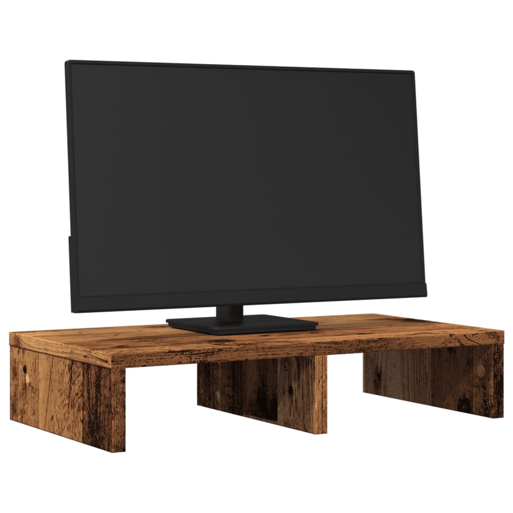 Monitorstandaard 50x27x10 cm bewerkt hout oud houtkleurig is nu te koop bij PeponiXL, paradijselijk wonen!