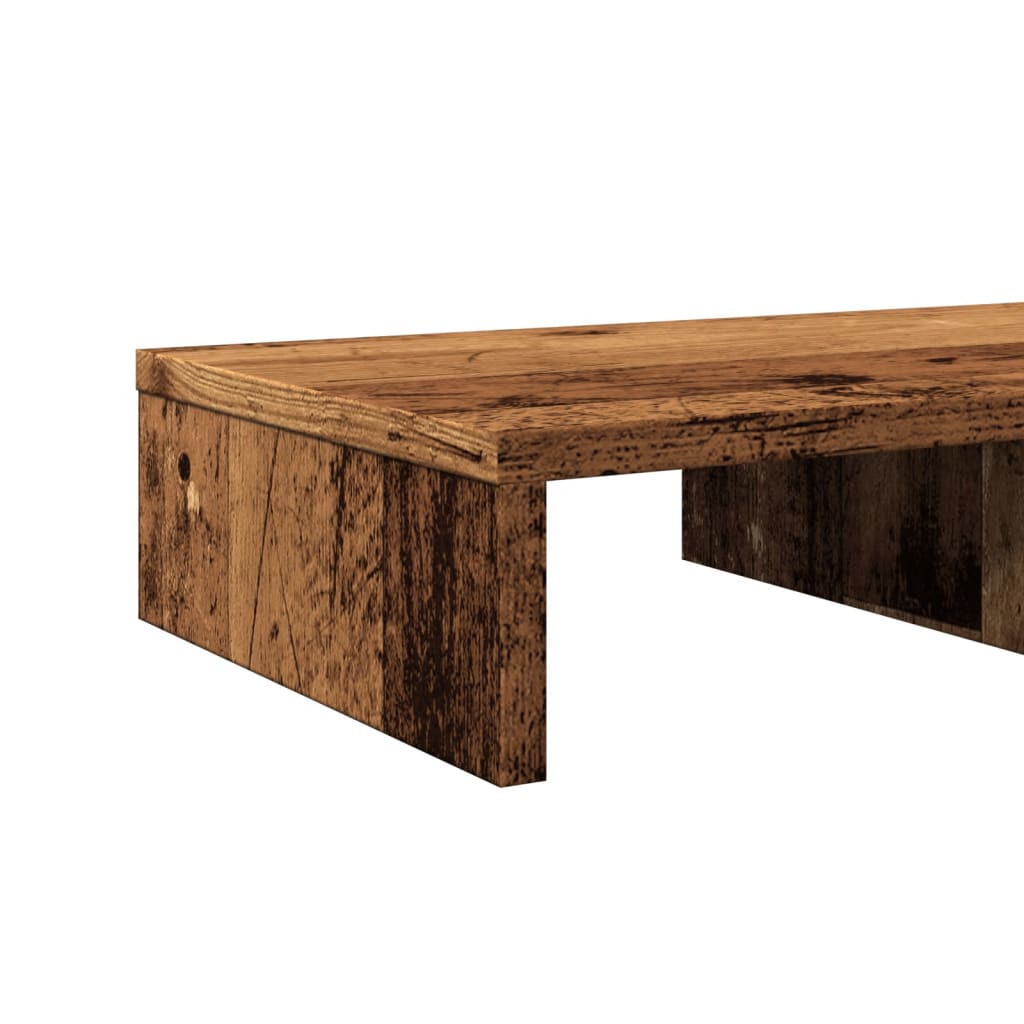 Monitorstandaard 50x27x10 cm bewerkt hout oud houtkleurig is nu te koop bij PeponiXL, paradijselijk wonen!