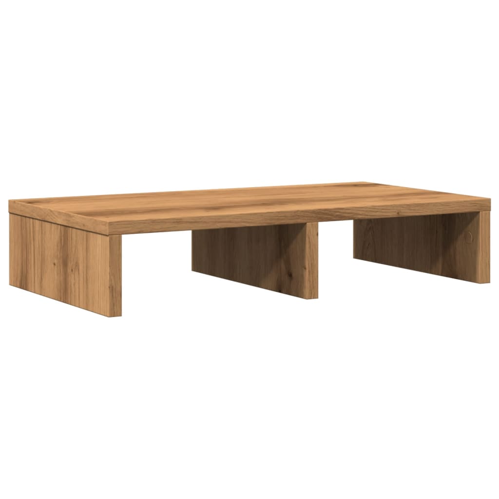 Monitorstandaard 50x27x10 cm bewerkt hout artisanaal eikenkleur is nu te koop bij PeponiXL, paradijselijk wonen!