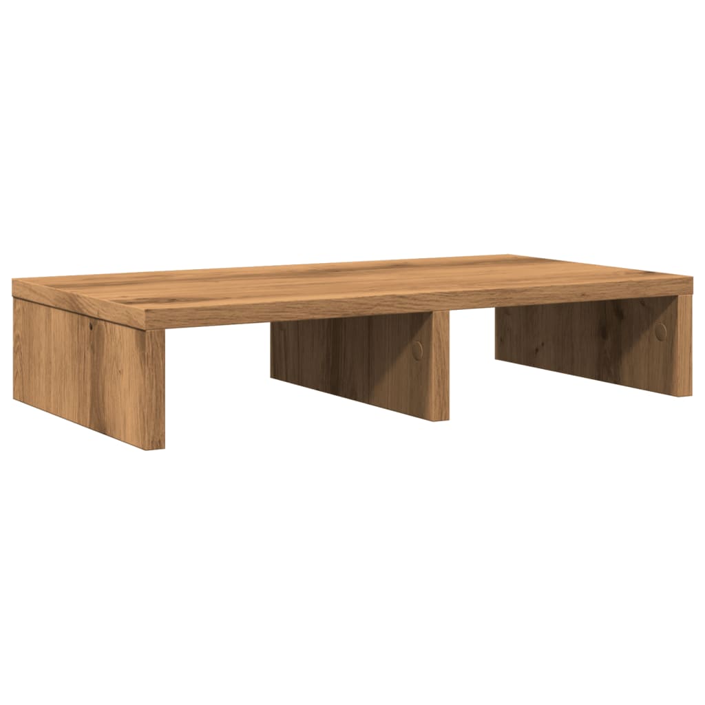 Monitorstandaard 50x27x10 cm bewerkt hout artisanaal eikenkleur is nu te koop bij PeponiXL, paradijselijk wonen!