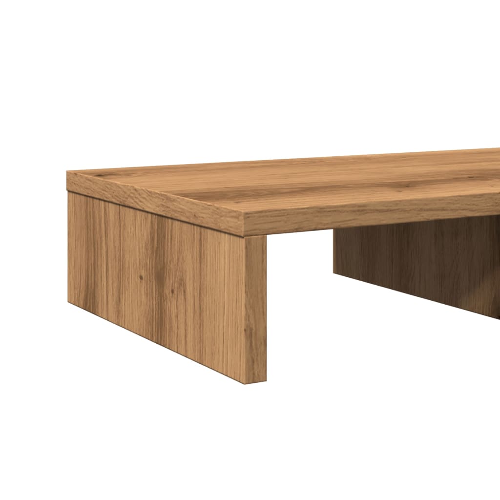 Monitorstandaard 50x27x10 cm bewerkt hout artisanaal eikenkleur is nu te koop bij PeponiXL, paradijselijk wonen!