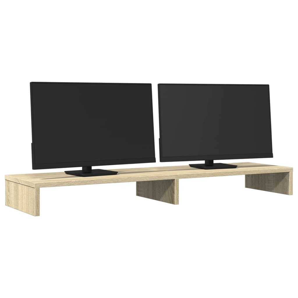 Monitorstandaard 100x27x10 cm bewerkt hout sonoma eikenkleurig is nu te koop bij PeponiXL, paradijselijk wonen!