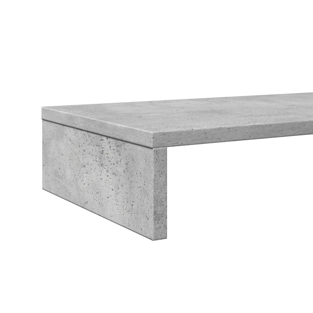 Monitorstandaard 100x27x10 cm bewerkt hout betongrijs is nu te koop bij PeponiXL, paradijselijk wonen!