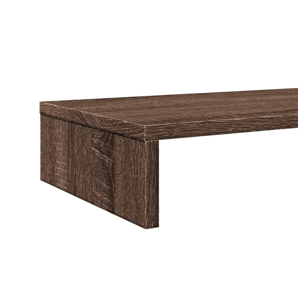 Monitorstandaard 100x27x10 cm bewerkt hout bruin eikenkleurig is nu te koop bij PeponiXL, paradijselijk wonen!