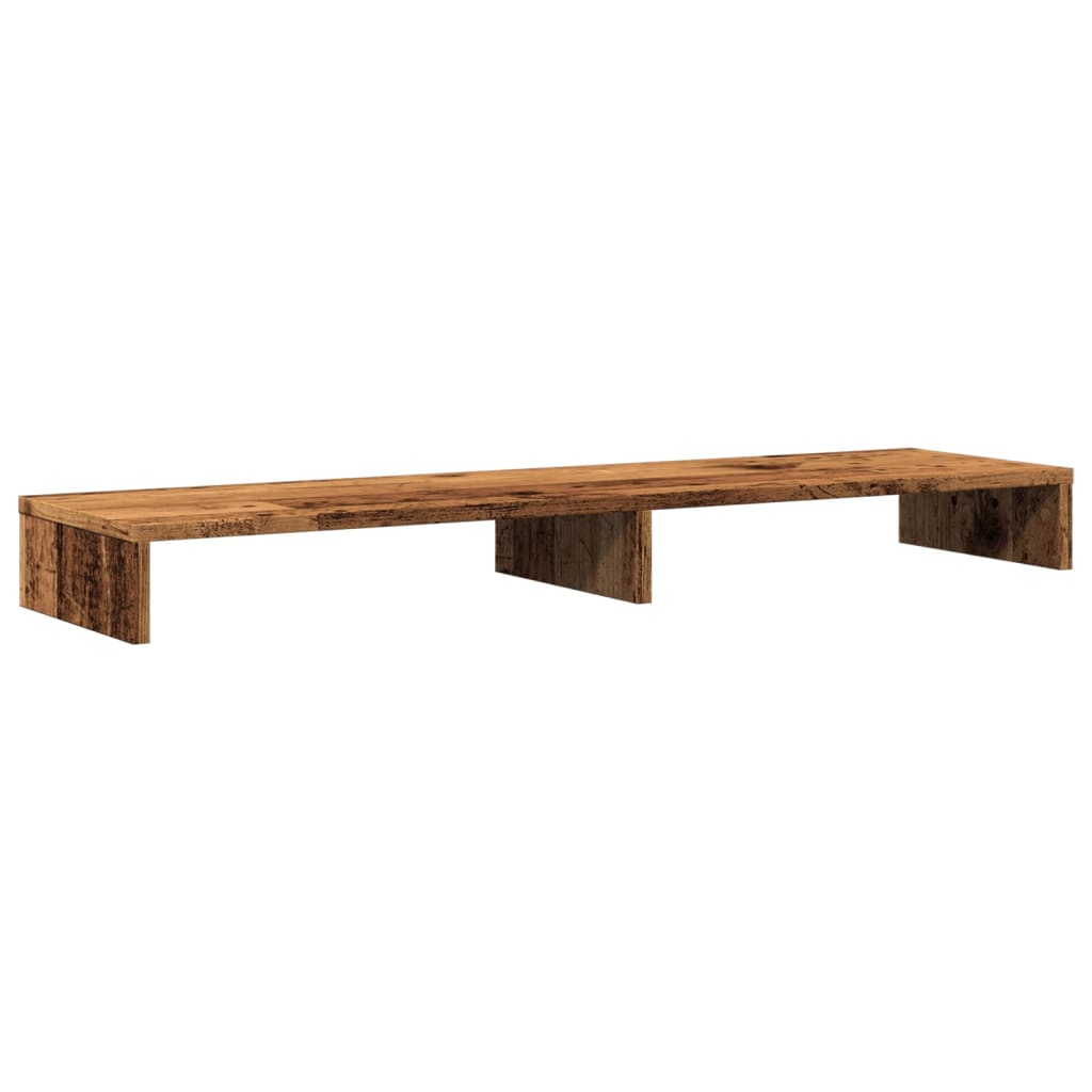 Monitorstandaard 100x27x10 cm bewerkt hout oud houtkleurig is nu te koop bij PeponiXL, paradijselijk wonen!