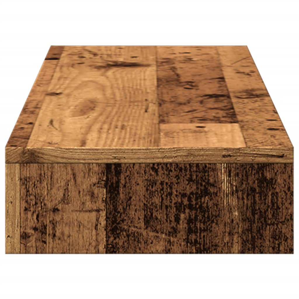 Monitorstandaard 100x27x10 cm bewerkt hout oud houtkleurig is nu te koop bij PeponiXL, paradijselijk wonen!