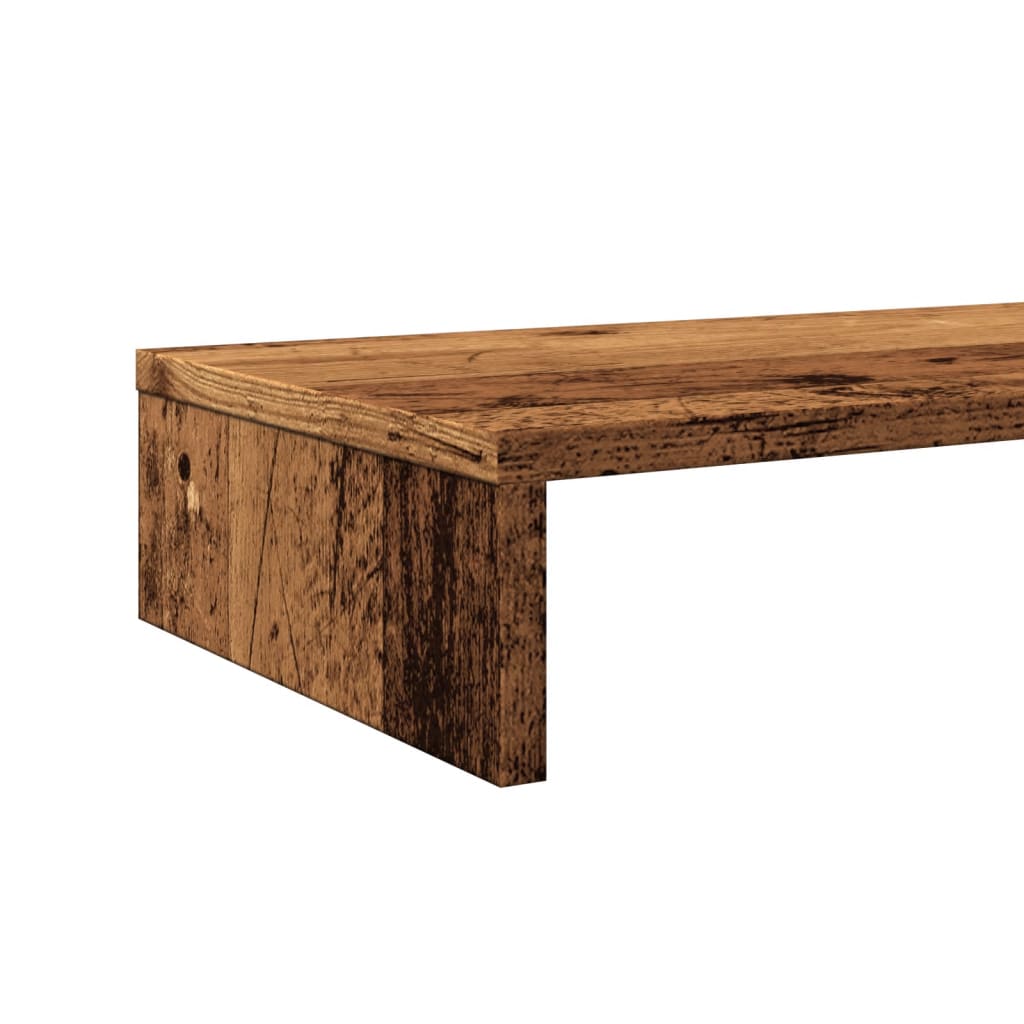 Monitorstandaard 100x27x10 cm bewerkt hout oud houtkleurig is nu te koop bij PeponiXL, paradijselijk wonen!