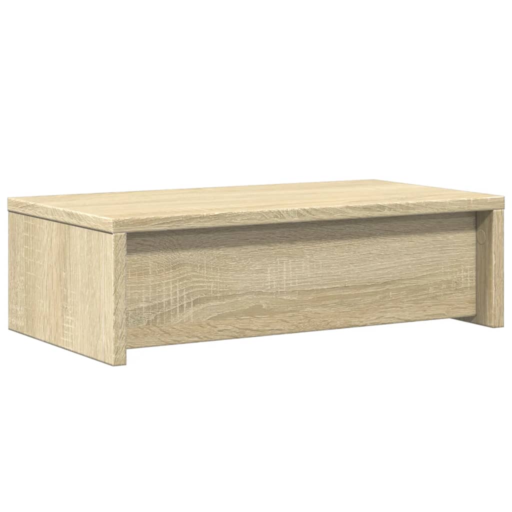 Monitorstandaard met lades 50x27x15 cm hout sonoma eikenkleur is nu te koop bij PeponiXL, paradijselijk wonen!