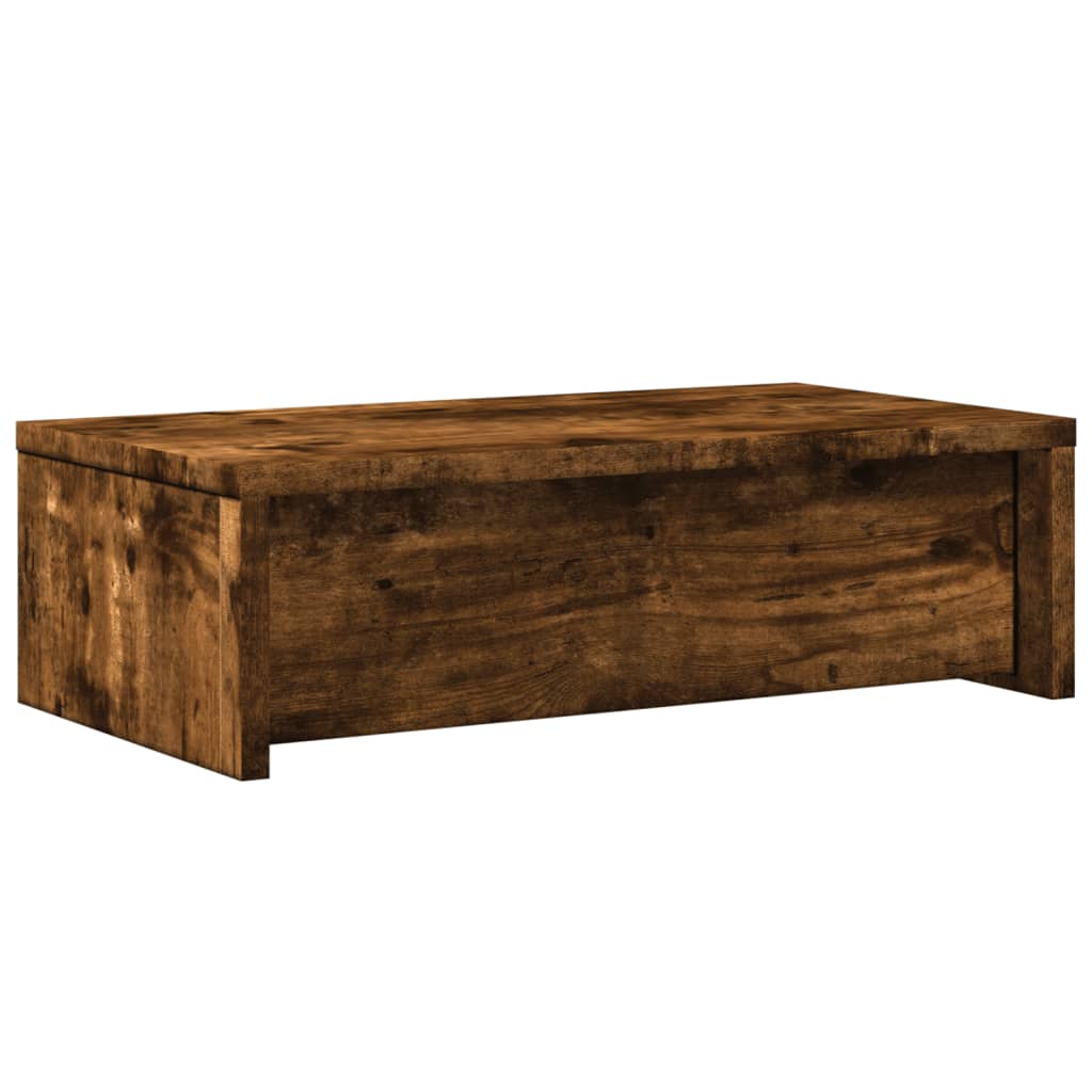 Monitorstandaard met lades 50x27x15 cm hout gerookt eikenkleur is nu te koop bij PeponiXL, paradijselijk wonen!