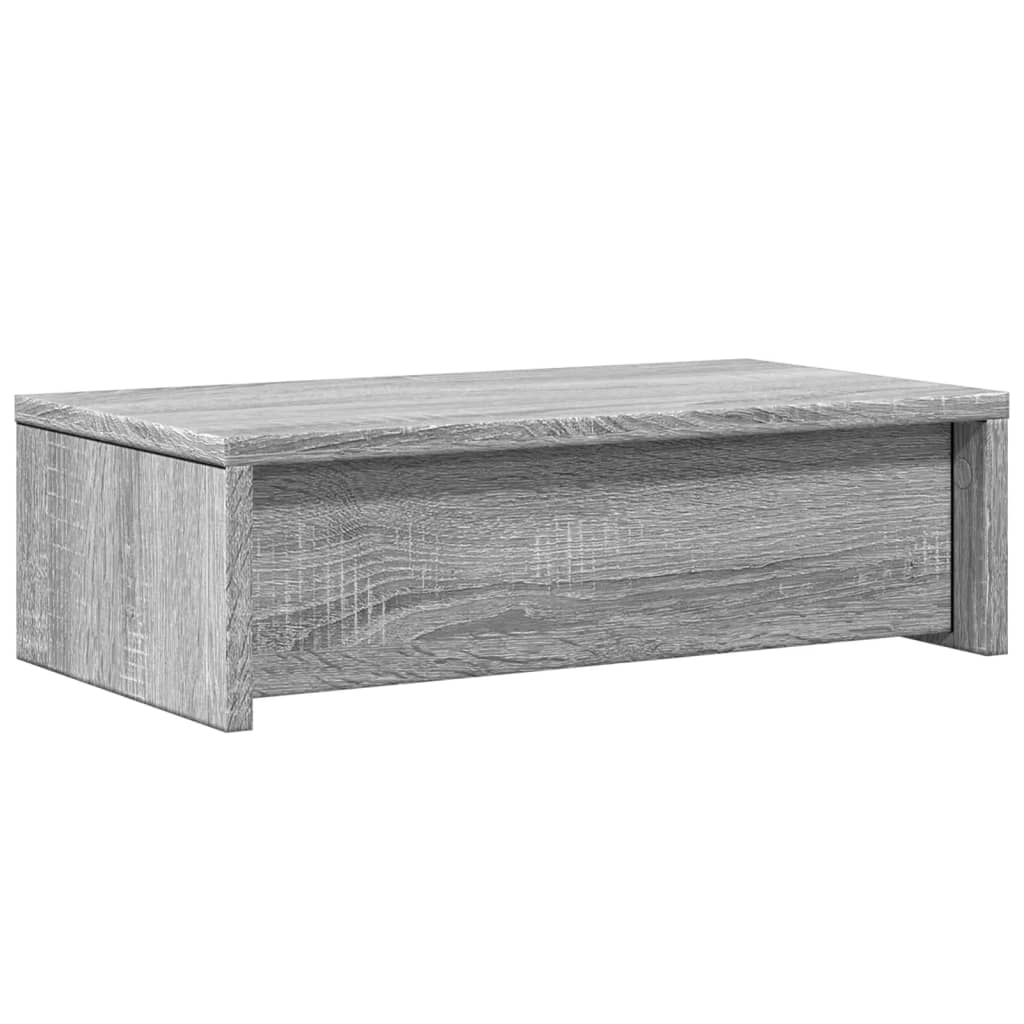 Monitorstandaard met lades 50x27x15 cm hout grijs sonoma eiken is nu te koop bij PeponiXL, paradijselijk wonen!