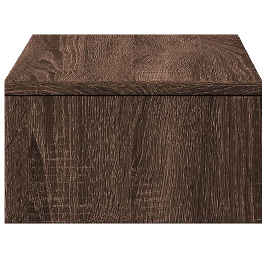 Monitorstandaard met lades 50x27x15 cm hout bruin eikenkleurig is nu te koop bij PeponiXL, paradijselijk wonen!