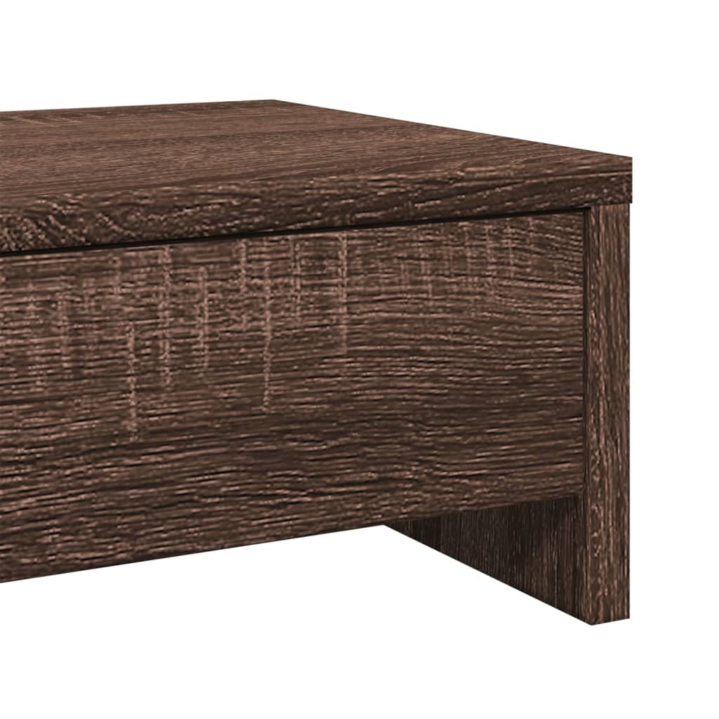 Monitorstandaard met lades 50x27x15 cm hout bruin eikenkleurig is nu te koop bij PeponiXL, paradijselijk wonen!
