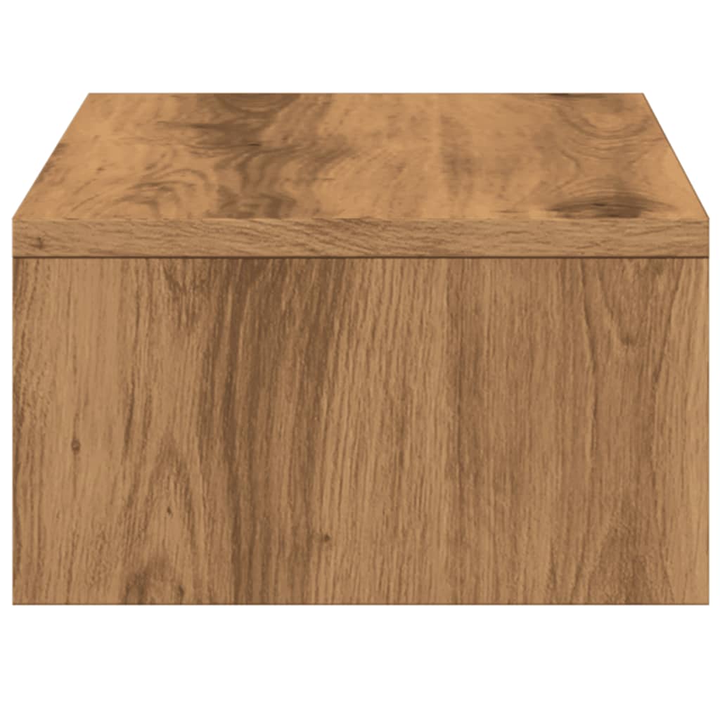 Monitorstandaard met lades 50x27x15 cm hout artisanaal eiken is nu te koop bij PeponiXL, paradijselijk wonen!