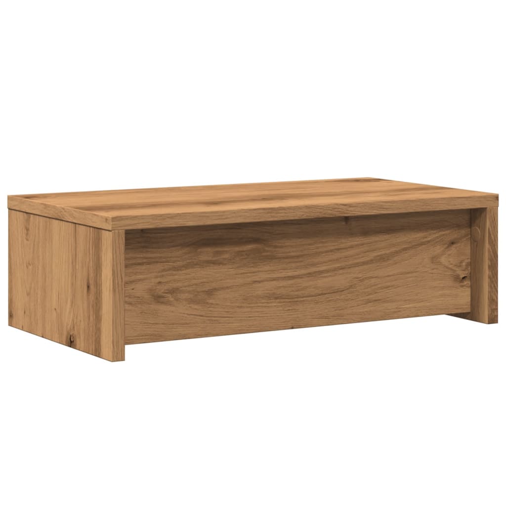 Monitorstandaard met lades 50x27x15 cm hout artisanaal eiken is nu te koop bij PeponiXL, paradijselijk wonen!