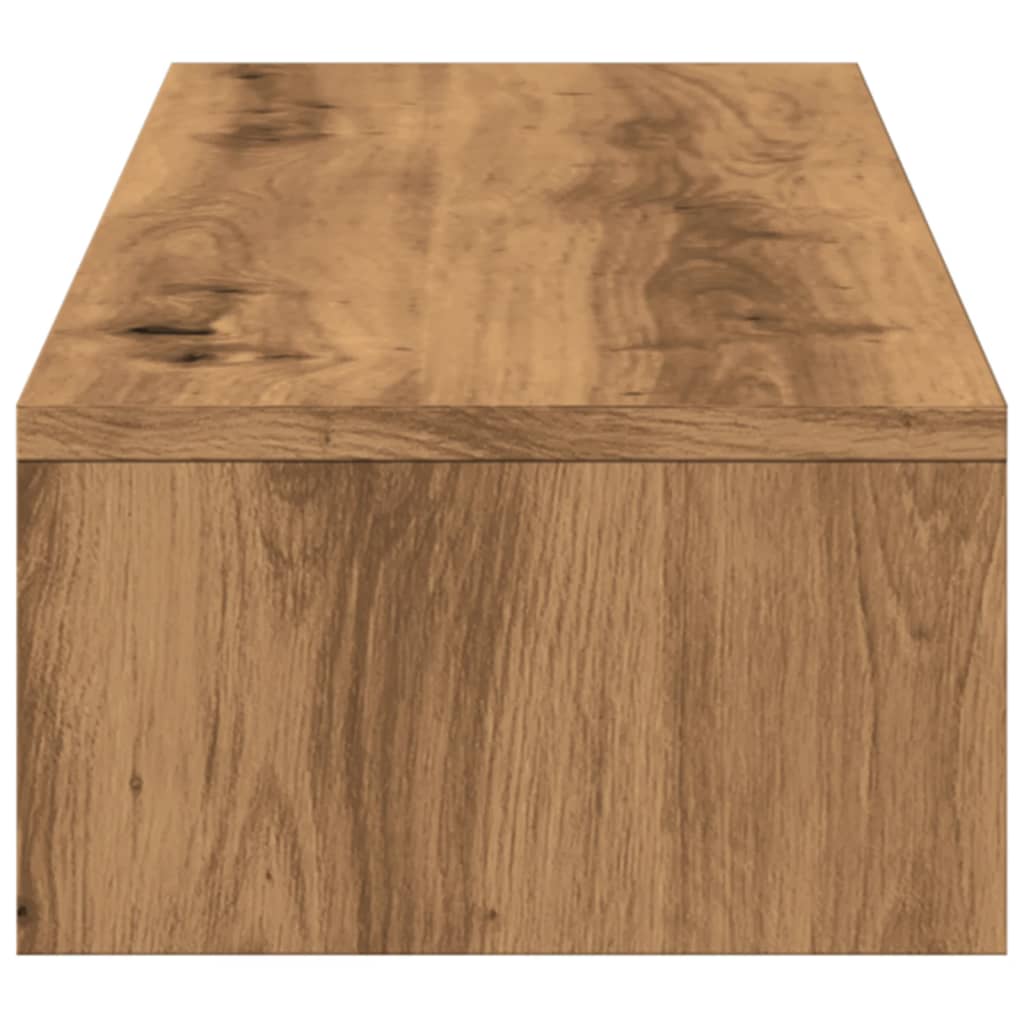 Monitorstandaard met lades 100x27x15 cm hout artisanaal eiken is nu te koop bij PeponiXL, paradijselijk wonen!