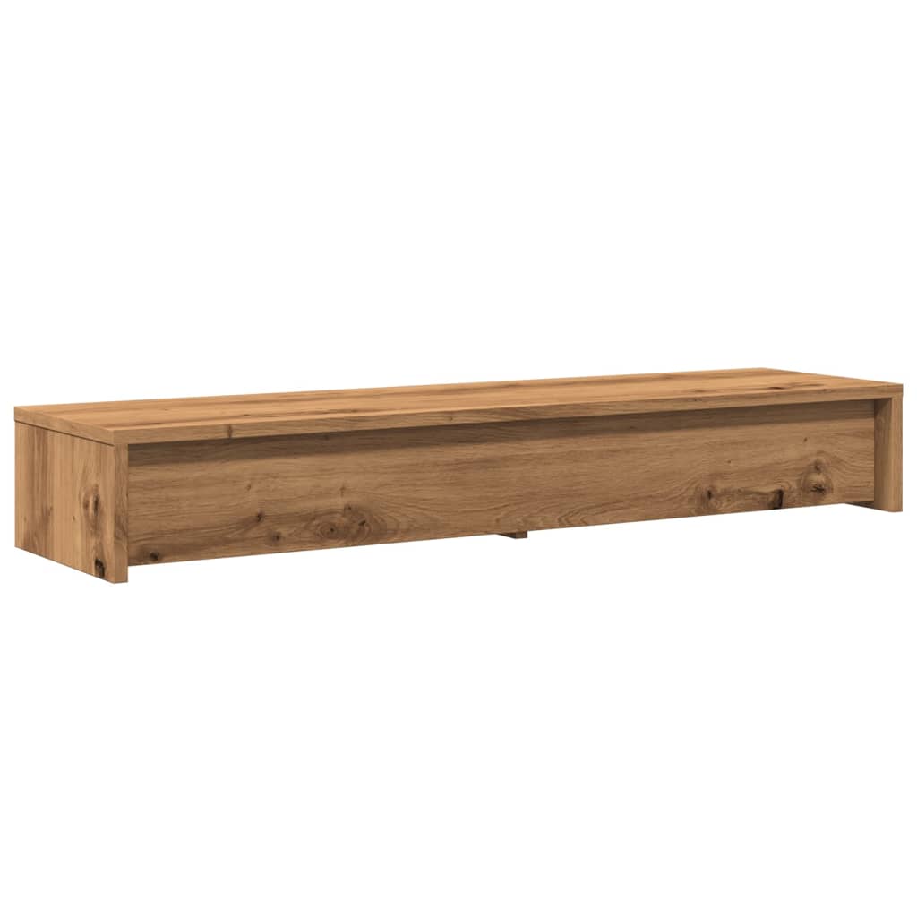 Monitorstandaard met lades 100x27x15 cm hout artisanaal eiken is nu te koop bij PeponiXL, paradijselijk wonen!