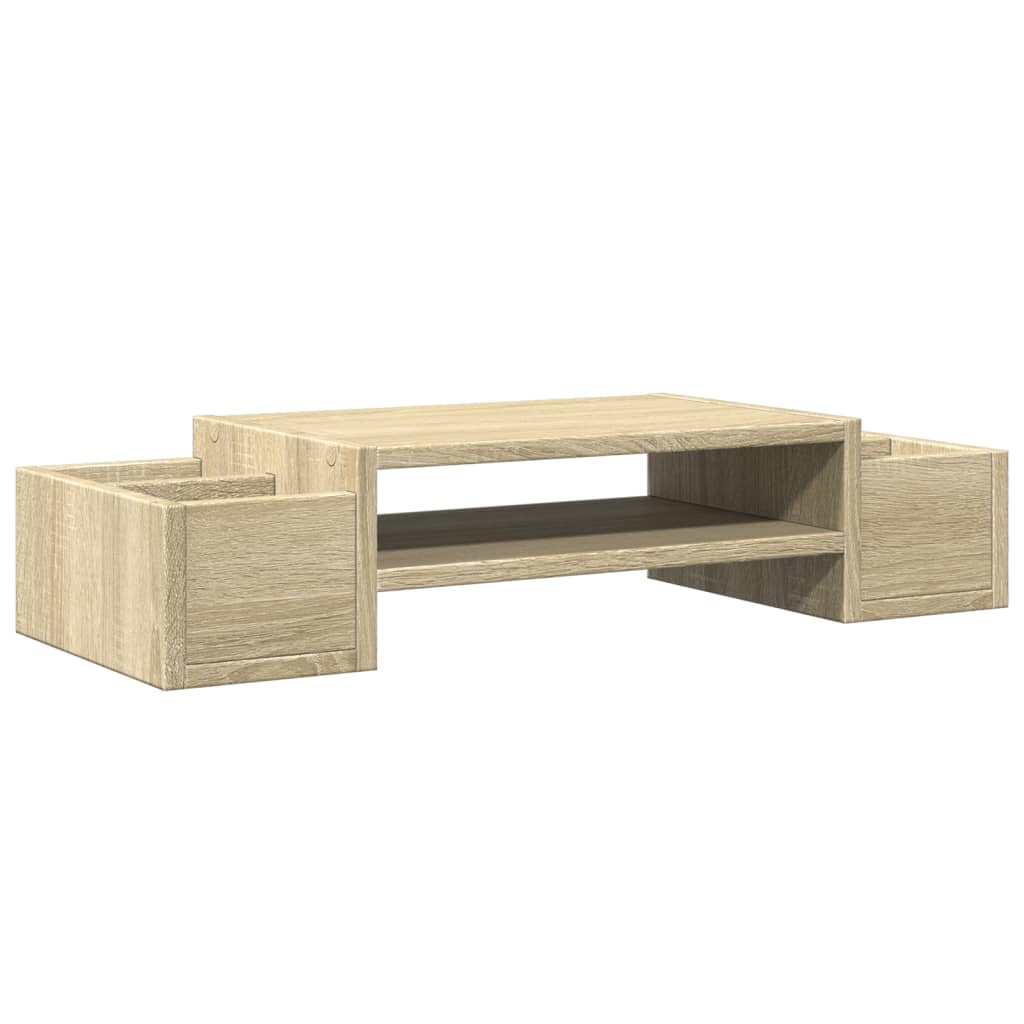 Monitorstandaard met opbergruimte 70x27x15 cm hout sonoma eiken is nu te koop bij PeponiXL, paradijselijk wonen!