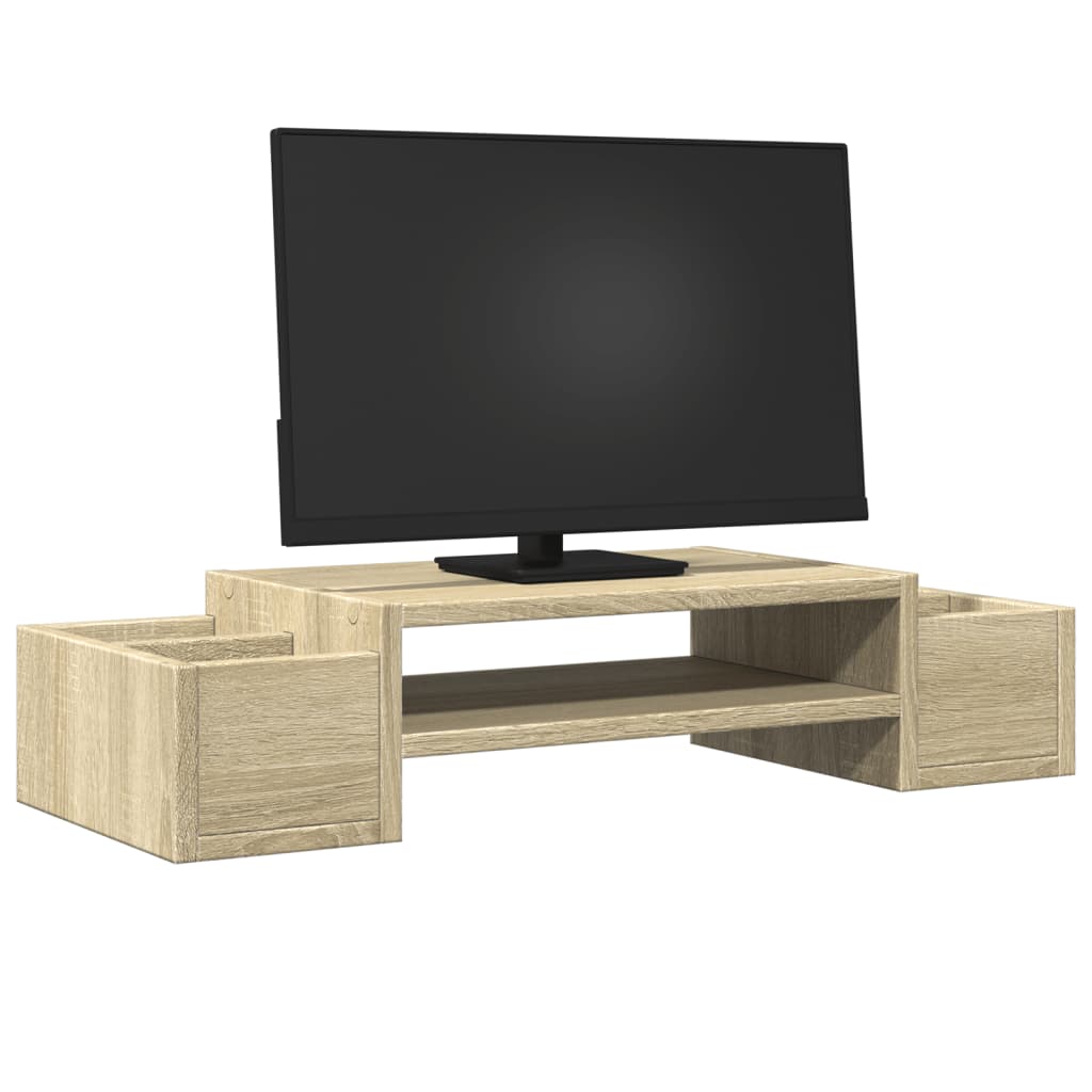 Monitorstandaard met opbergruimte 70x27x15 cm hout sonoma eiken is nu te koop bij PeponiXL, paradijselijk wonen!