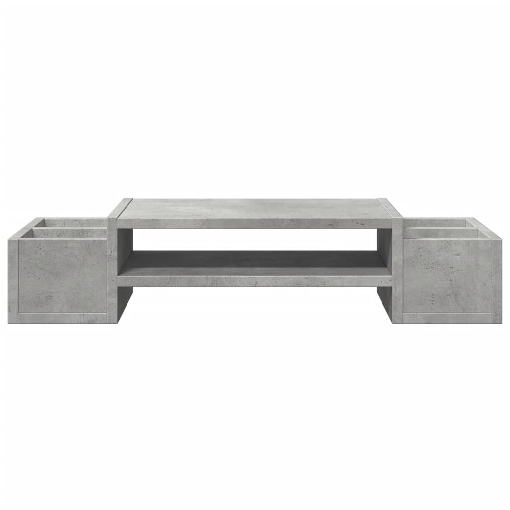Monitorstandaard met opbergruimte 70x27x15 cm hout betongrijs is nu te koop bij PeponiXL, paradijselijk wonen!