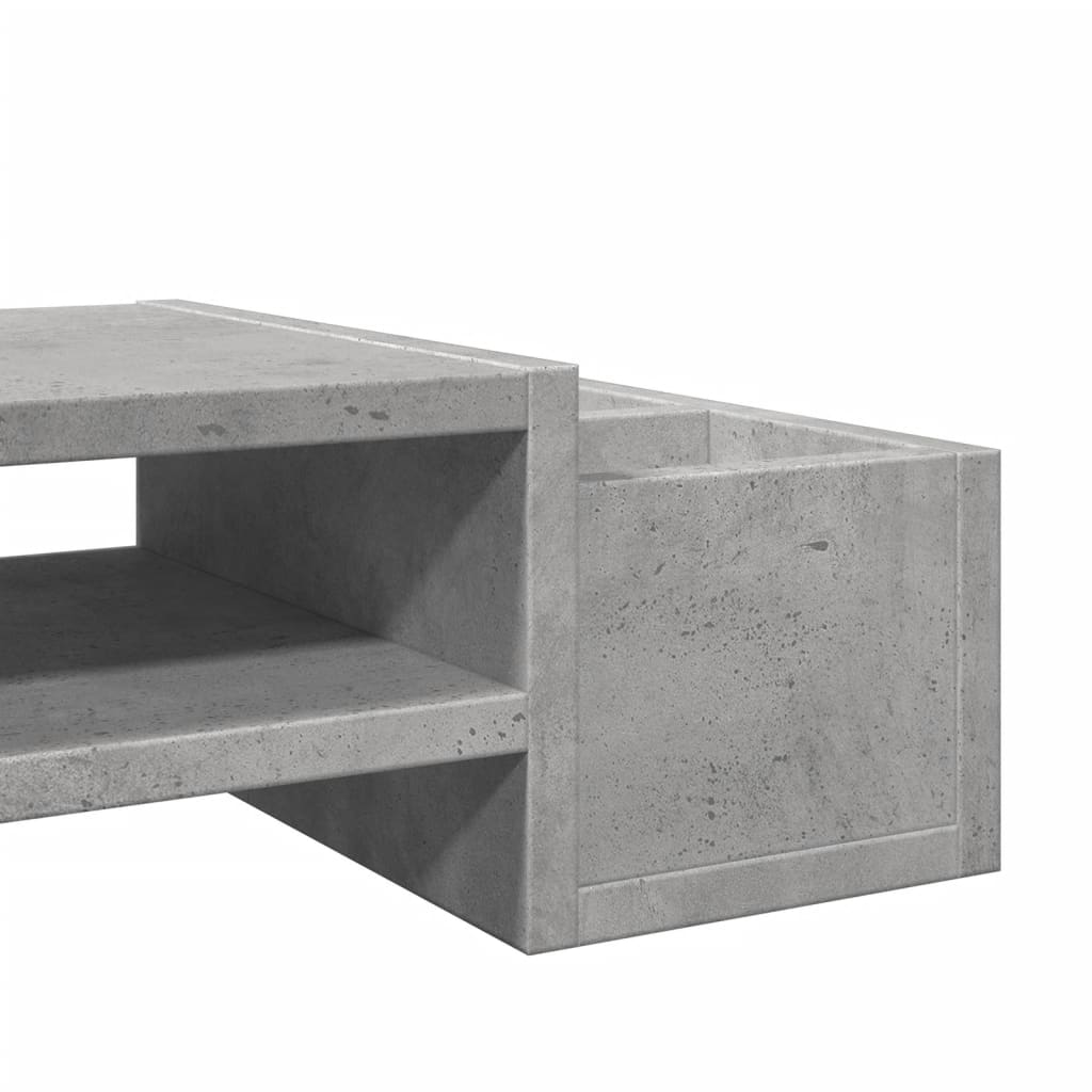 Monitorstandaard met opbergruimte 70x27x15 cm hout betongrijs is nu te koop bij PeponiXL, paradijselijk wonen!