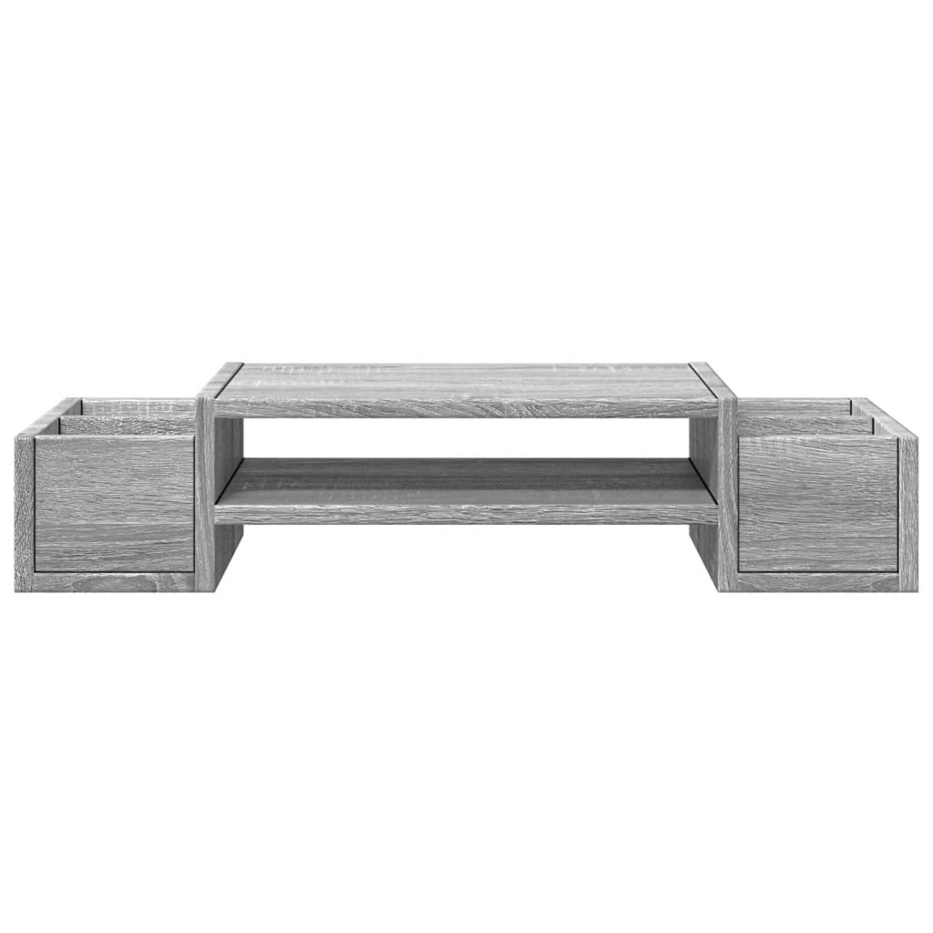 Monitorstandaard met opbergruimte 70x27x15 cm hout grijs sonoma is nu te koop bij PeponiXL, paradijselijk wonen!